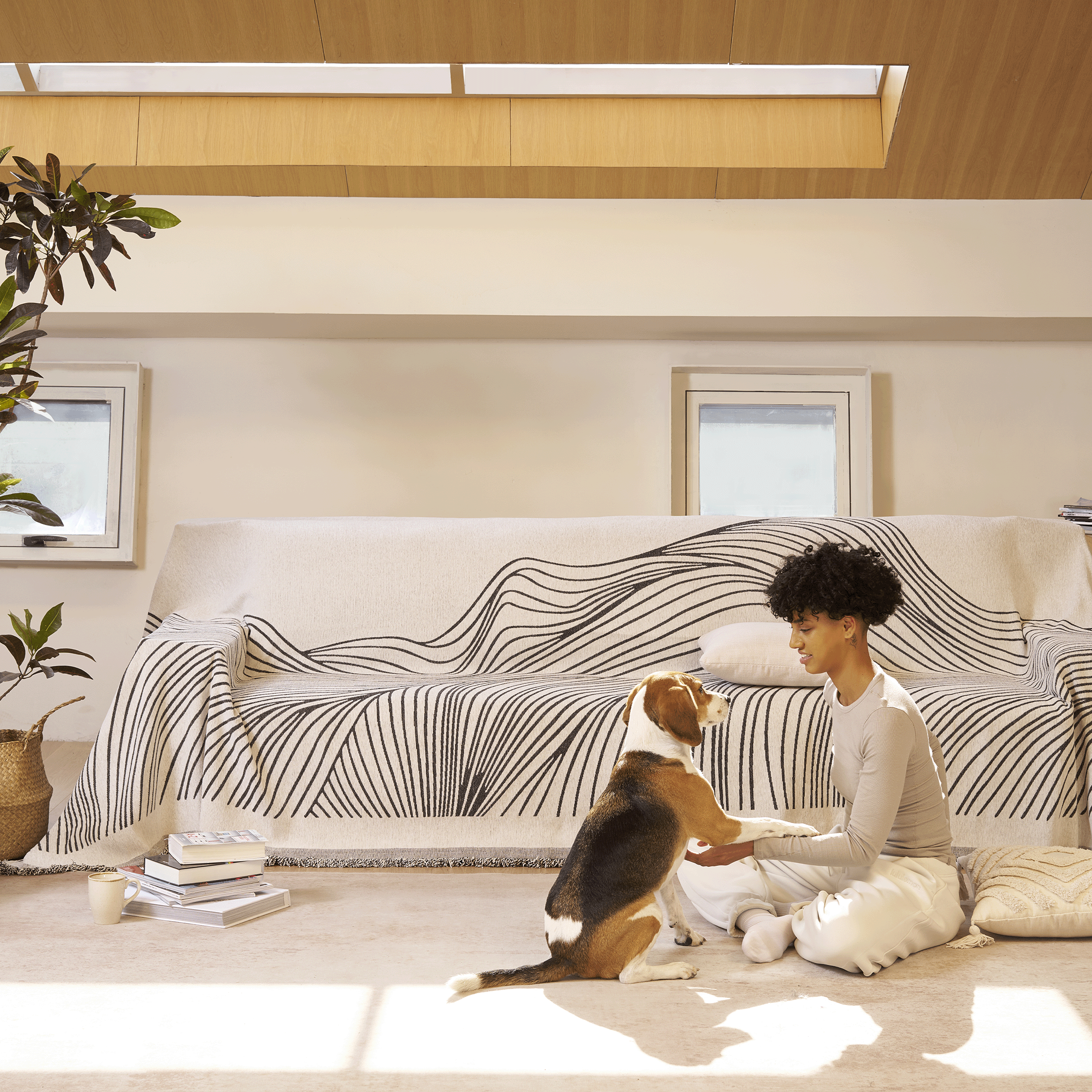 DualComfort™ Omkeerbare Jacquard Bankhoes – Duurzaam & Wasbaar