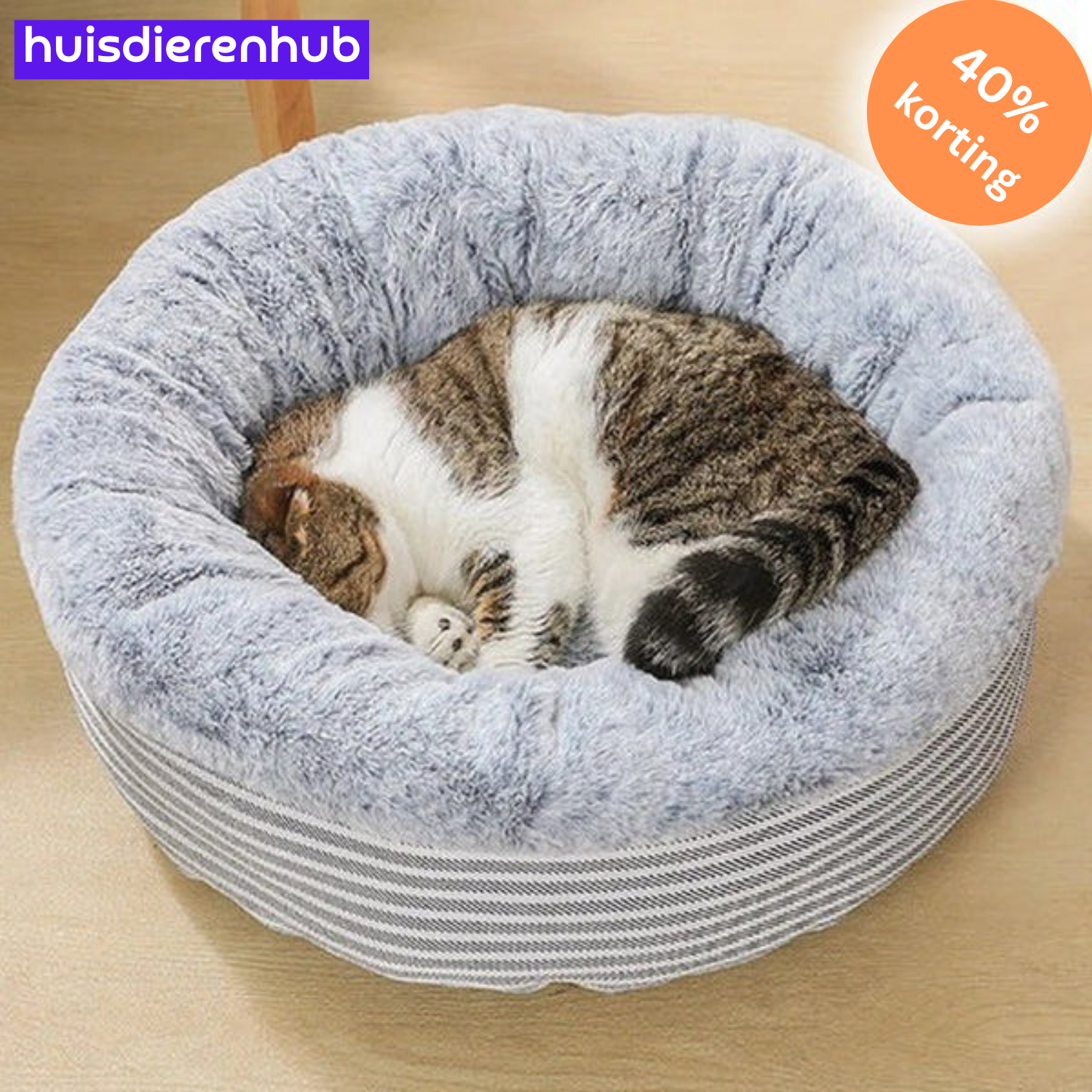 ComfyCat™ | Pluche Ronde Mand voor Katten en Kleine Honden – Stressvrije Ontspanning