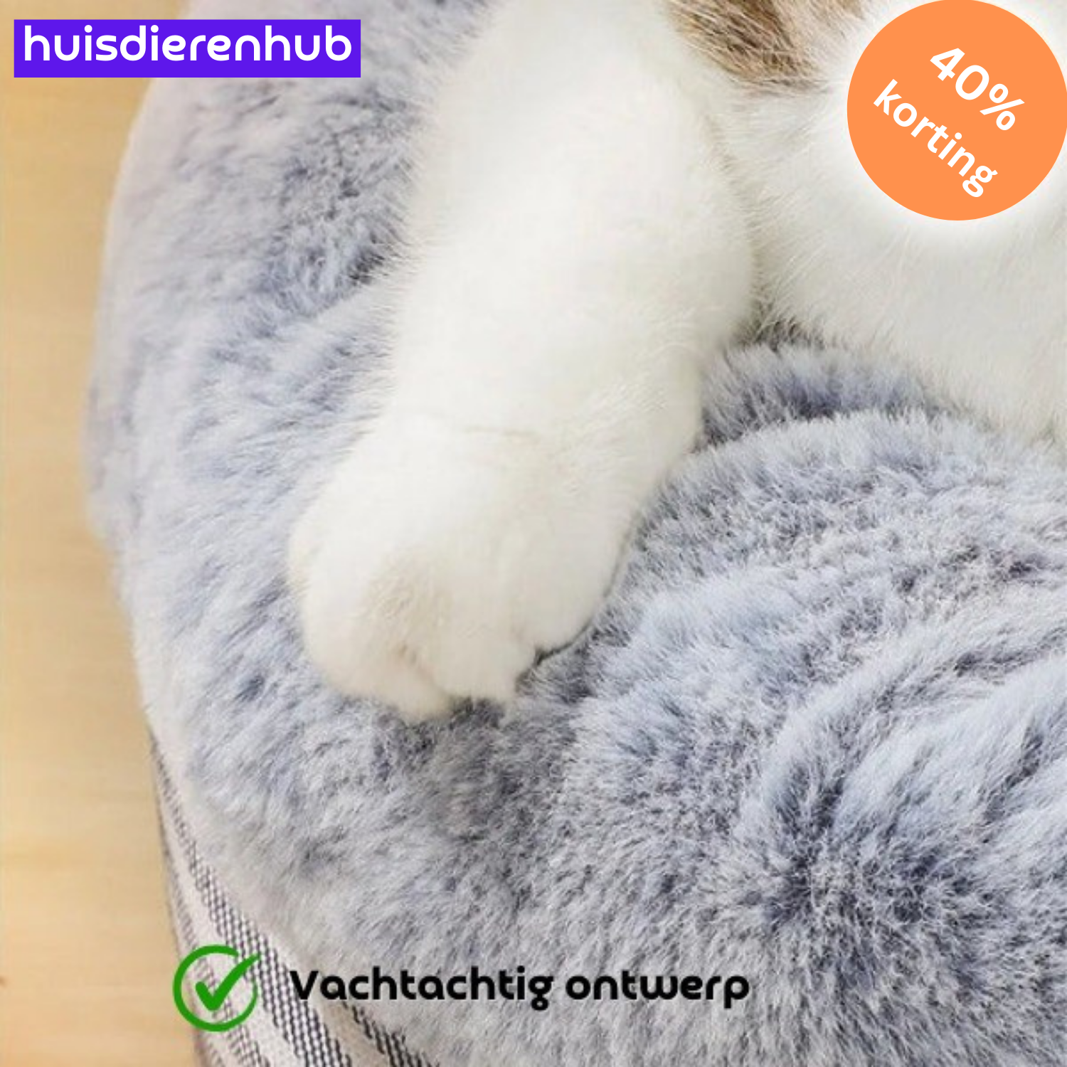 ComfyCat™ | Pluche Ronde Mand voor Katten en Kleine Honden – Stressvrije Ontspanning