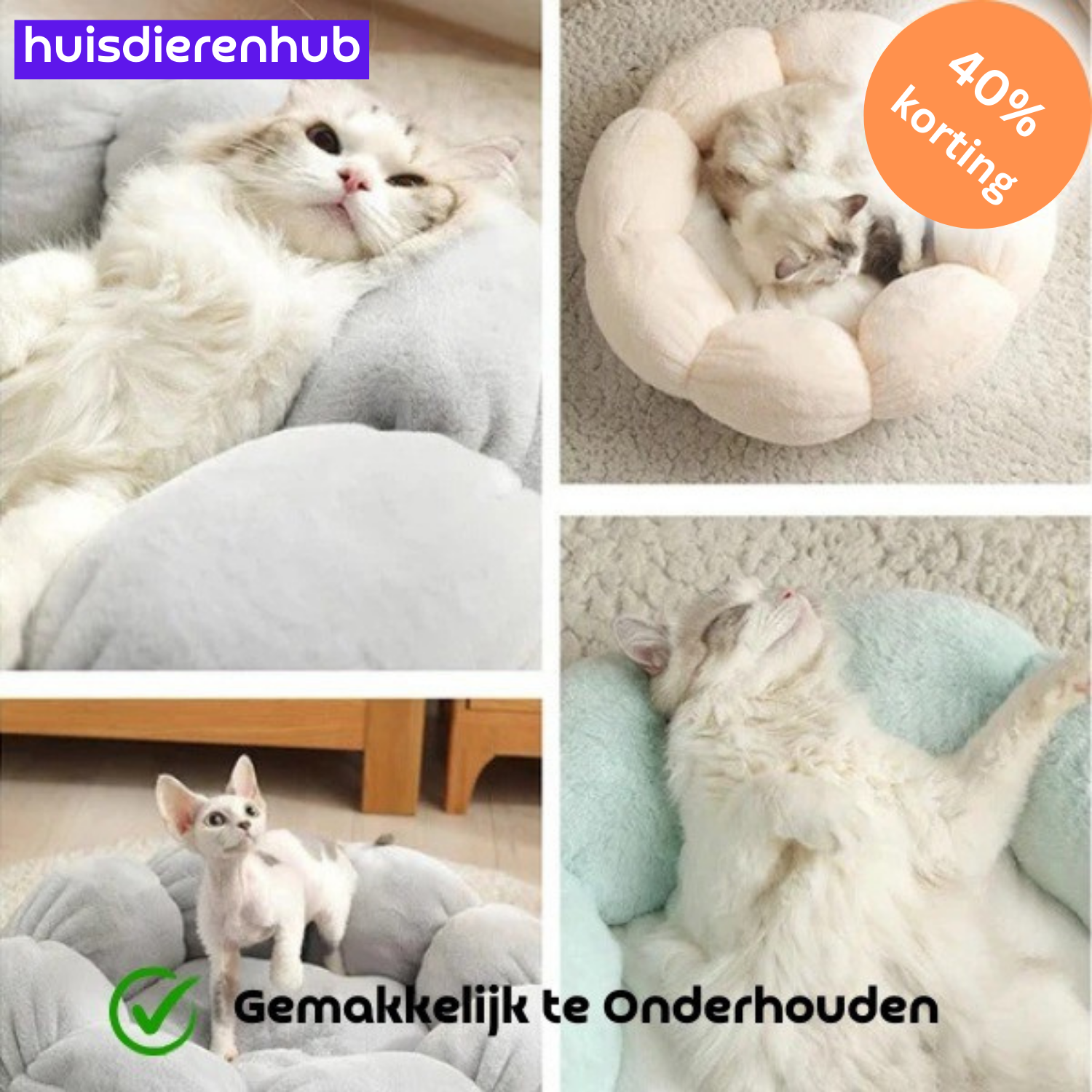 PawPetal™ | Stijlvol Bloemvormig Bed voor Ultiem Comfort