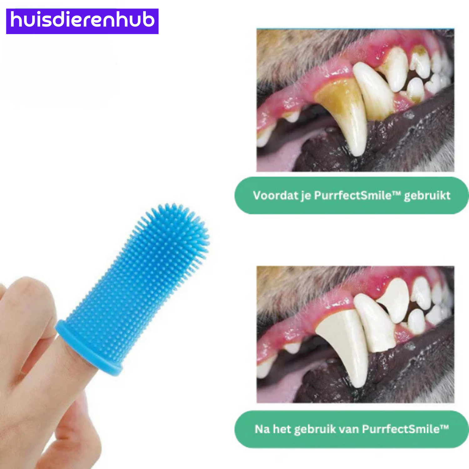 PurrfectSmile™ | Siliconen Vingertandenborstel voor Schonere Tanden en Frisse Adem
