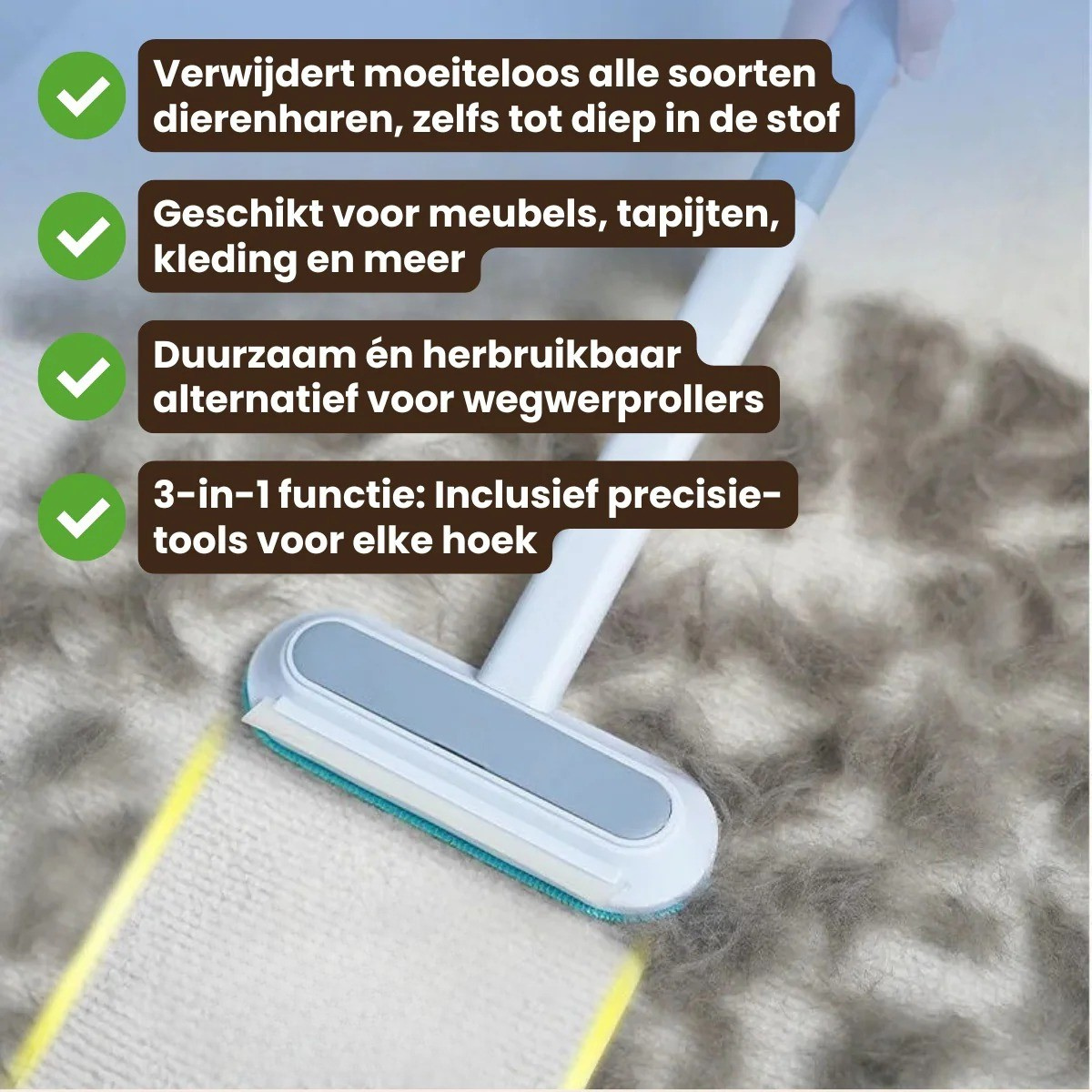 FurSweep | 3-in-1 Huisdierhaar Verwijderaar