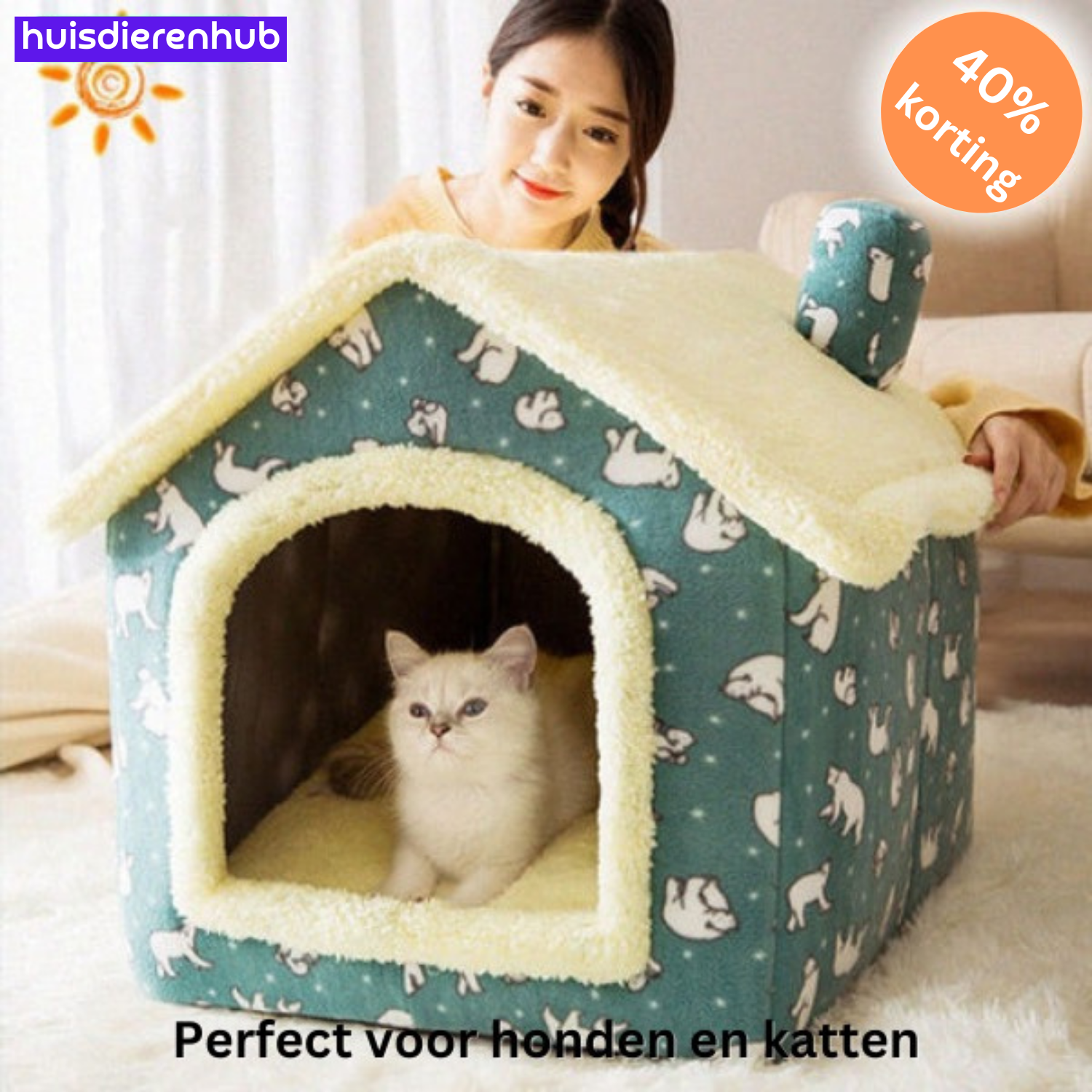 ComfyCave™ | Pluche & Gezellig Dierenhuis – De Beste Slaapplek voor je Huisdier