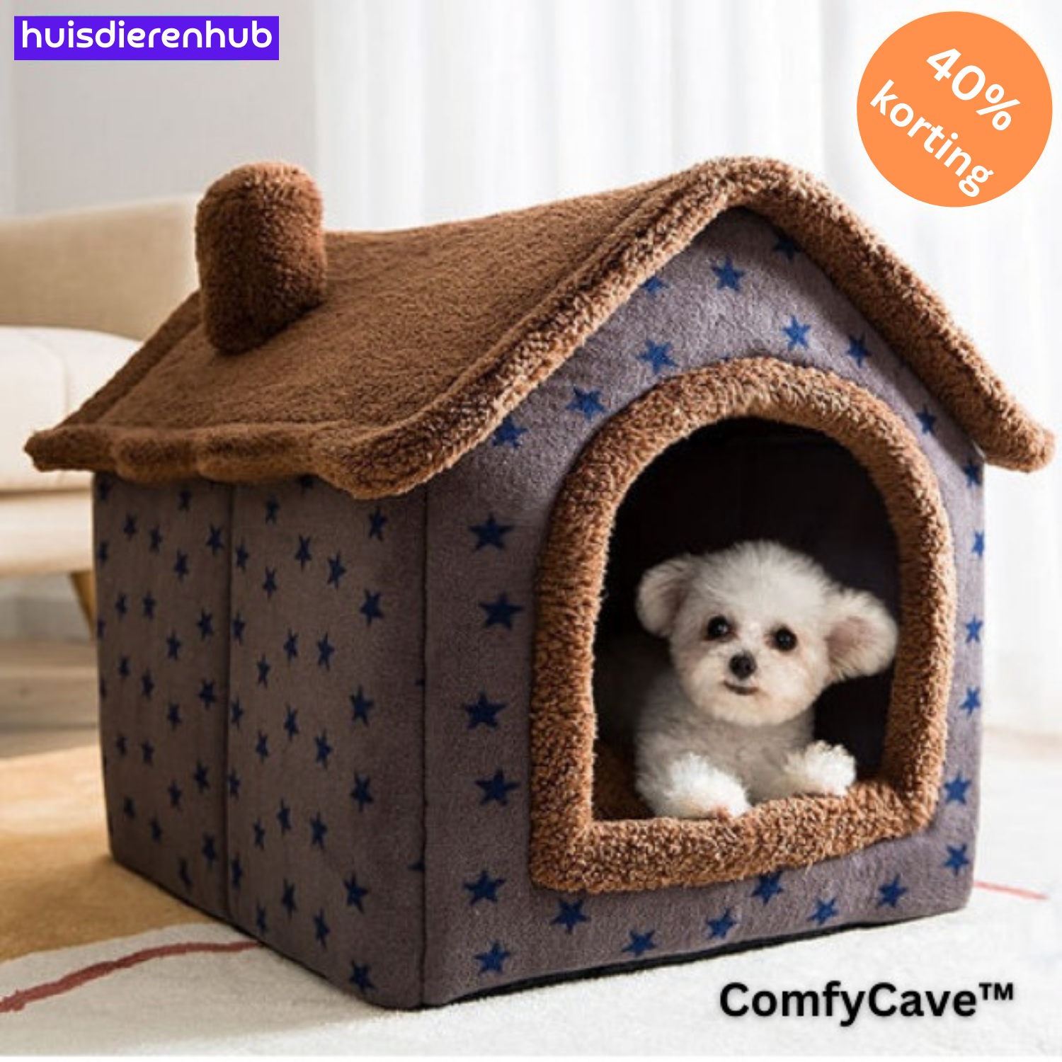 ComfyCave™ | Pluche & Gezellig Dierenhuis – De Beste Slaapplek voor je Huisdier