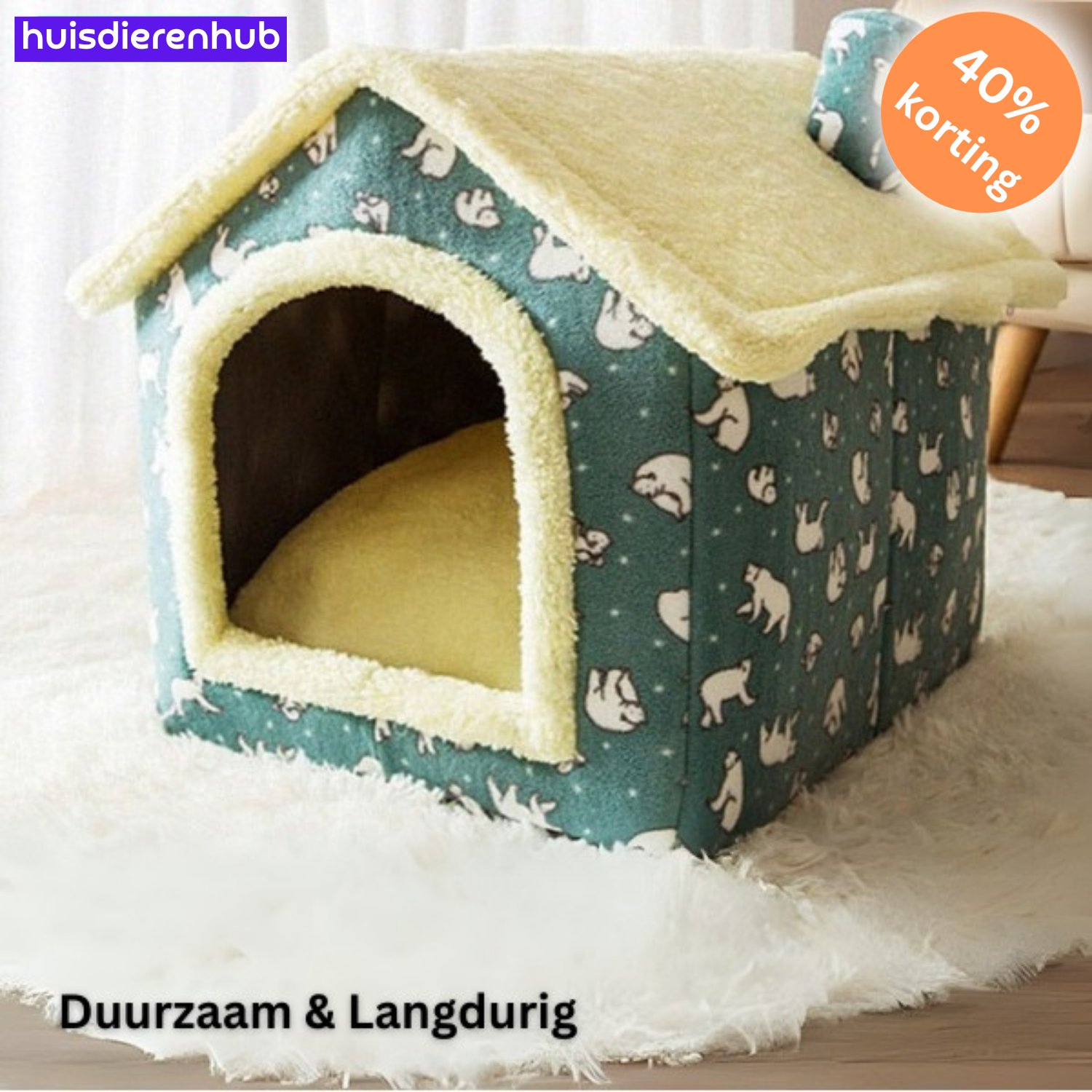 ComfyCave™ | Pluche & Gezellig Dierenhuis – De Beste Slaapplek voor je Huisdier