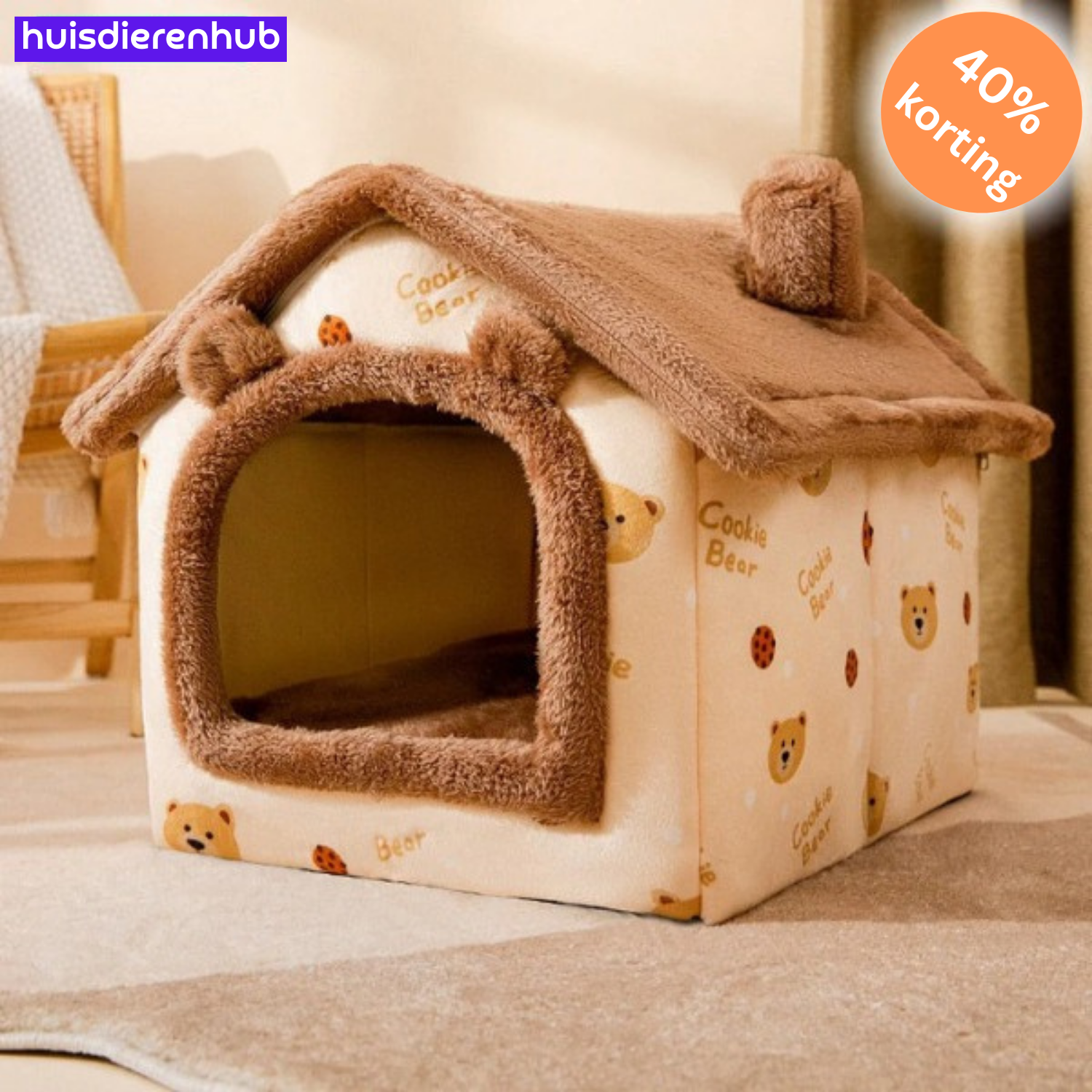 ComfyCave™ | Pluche & Gezellig Dierenhuis – De Beste Slaapplek voor je Huisdier