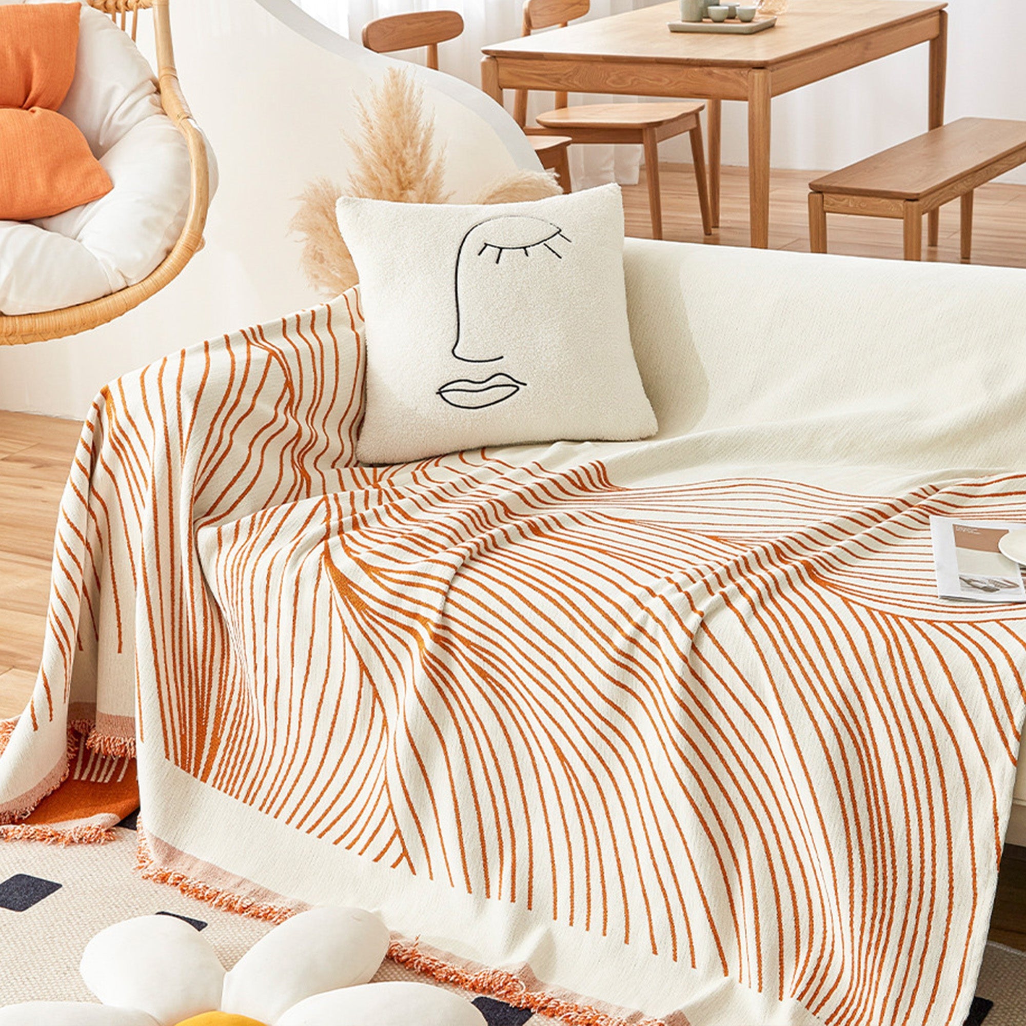 DualComfort™ Omkeerbare Jacquard Bankhoes – Duurzaam & Wasbaar