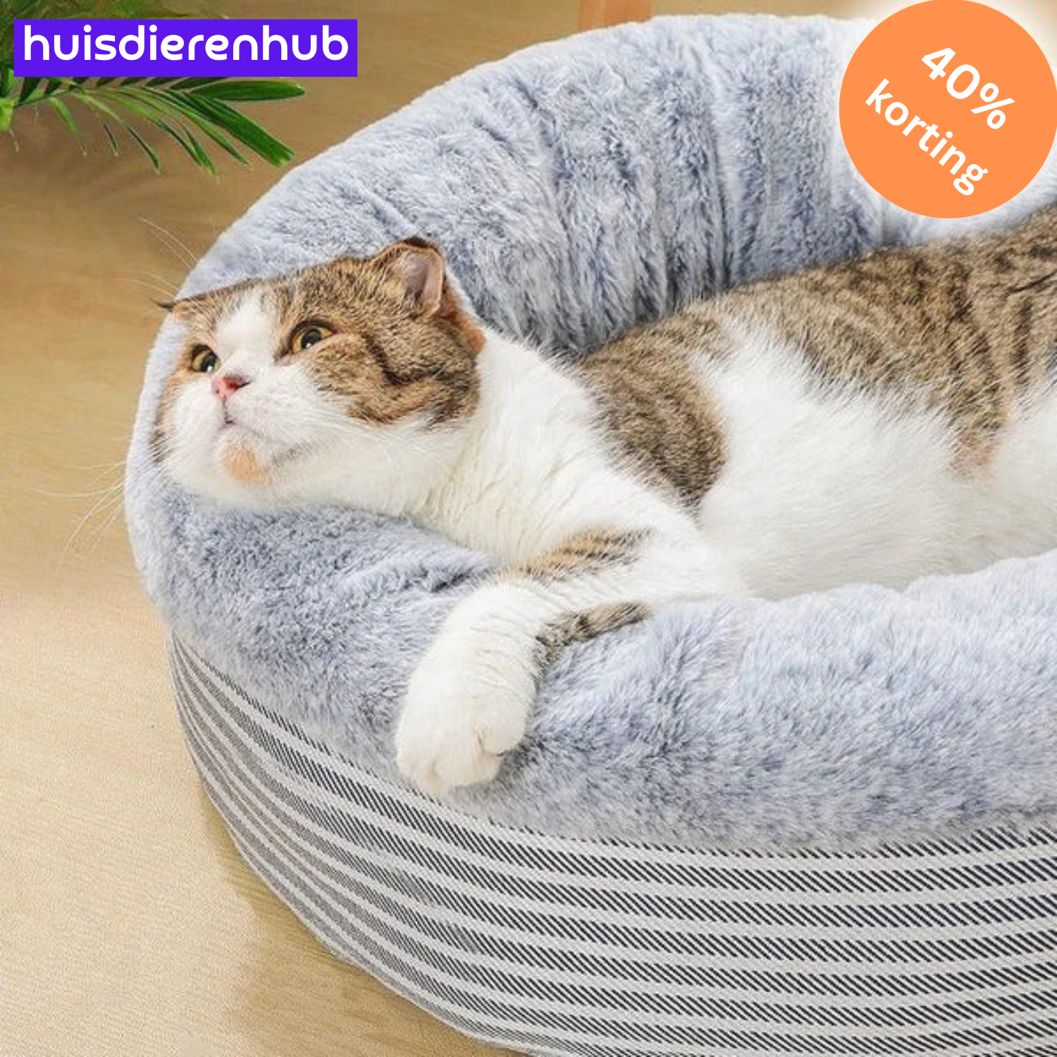 ComfyCat™ | Pluche Ronde Mand voor Katten en Kleine Honden – Stressvrije Ontspanning