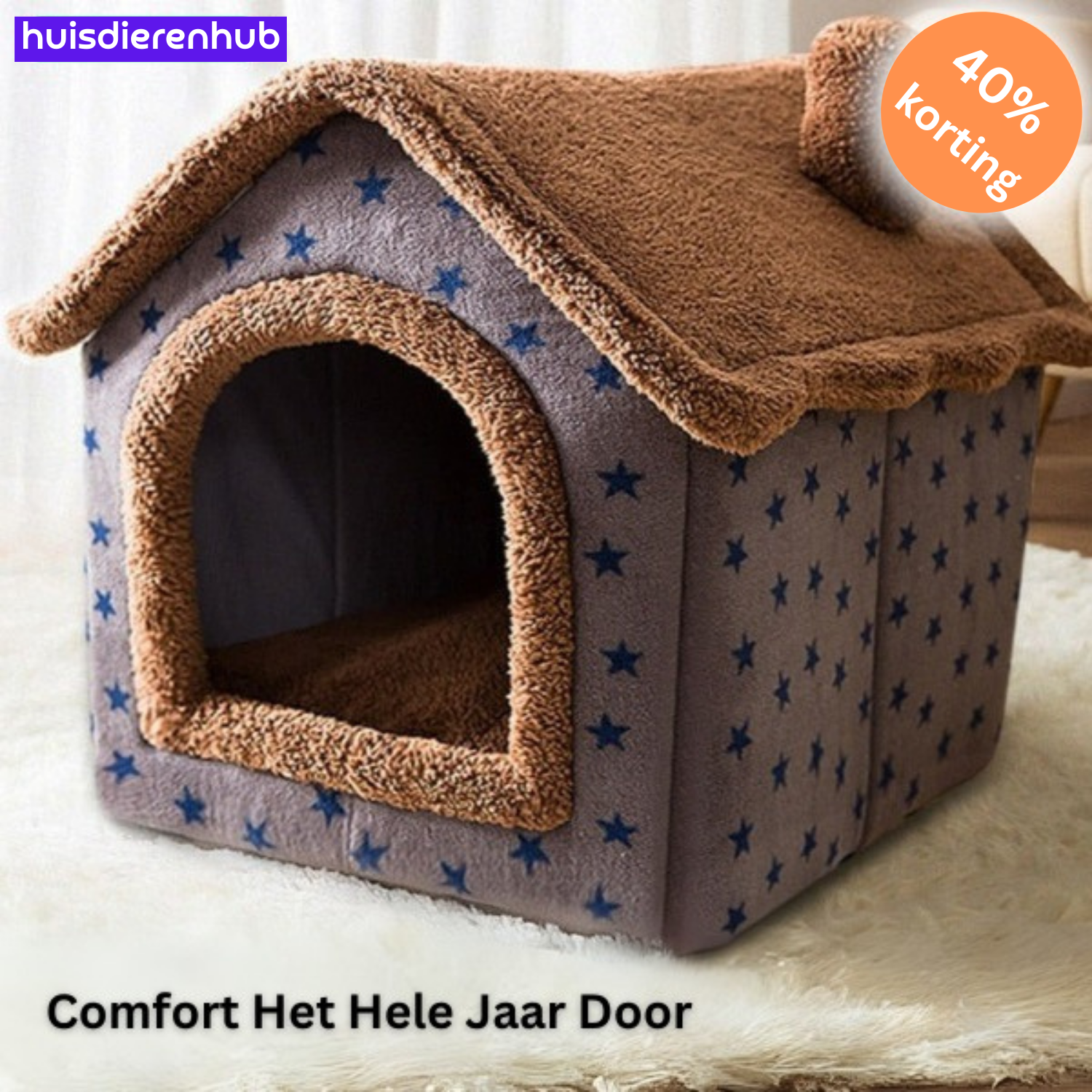 ComfyCave™ | Pluche & Gezellig Dierenhuis – De Beste Slaapplek voor je Huisdier